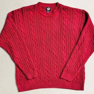 Dockers 100% Cotton Cable Knit Sweaters Burgandy Sz Large